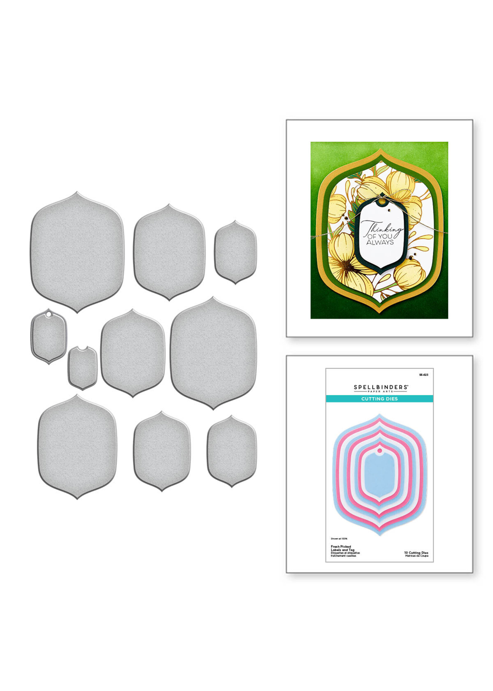 spellbinders Fresh Picked Labels & Tag Etched Dies from Sealed 3D Botanical Collection