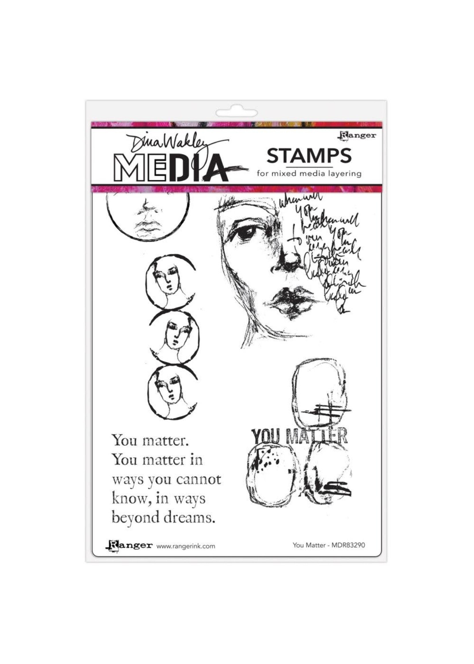 RANGER Dina Wakley Media Cling Stamps - You Matter