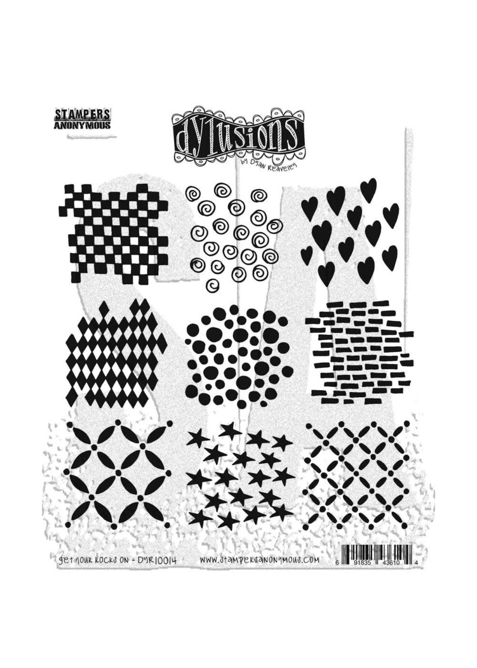 RANGER Dylusions Cling Stamp Collections - Get your rocks on