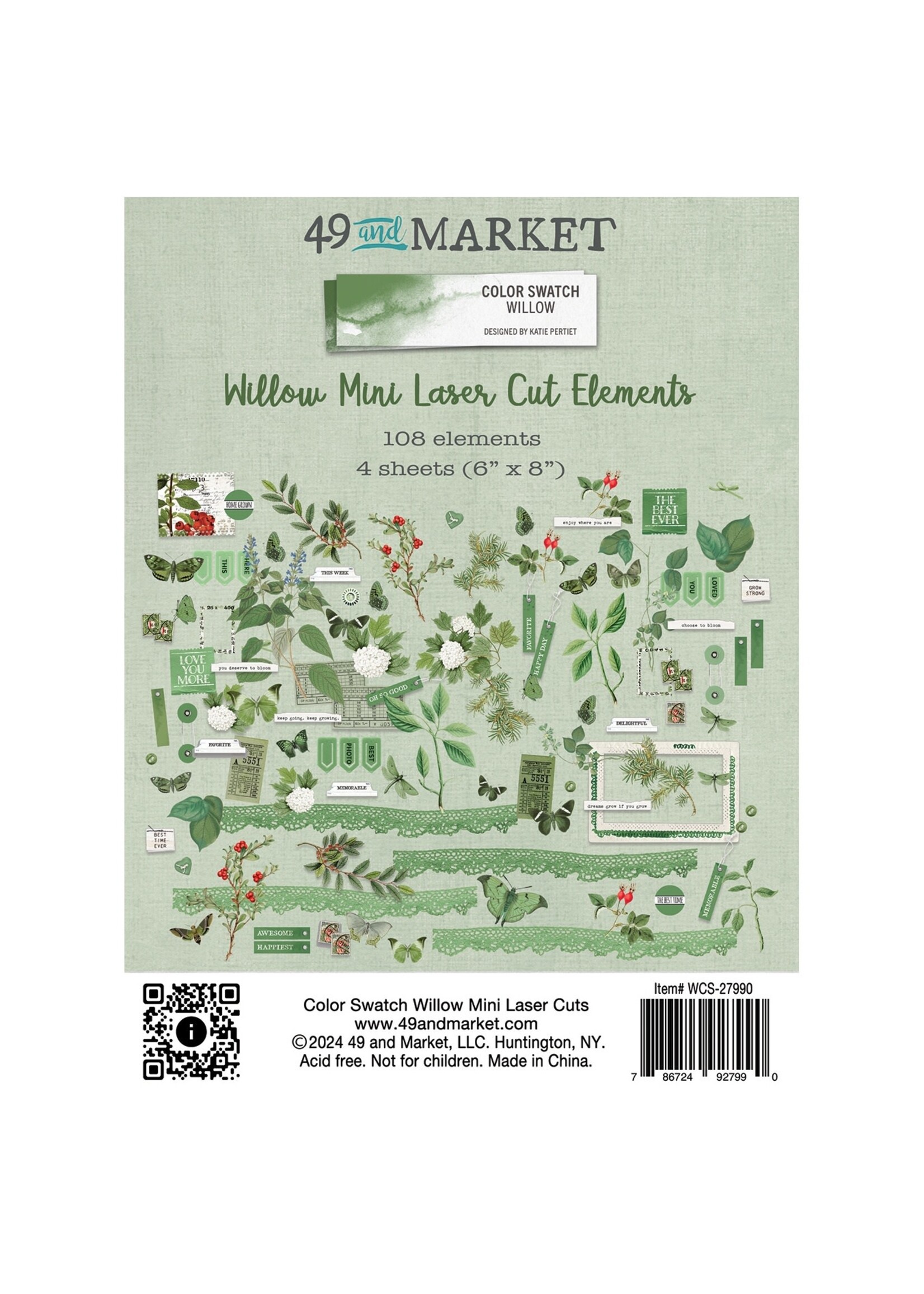 49 and Market Color Swatch: Willow Mini Laser Cut Outs-Elements