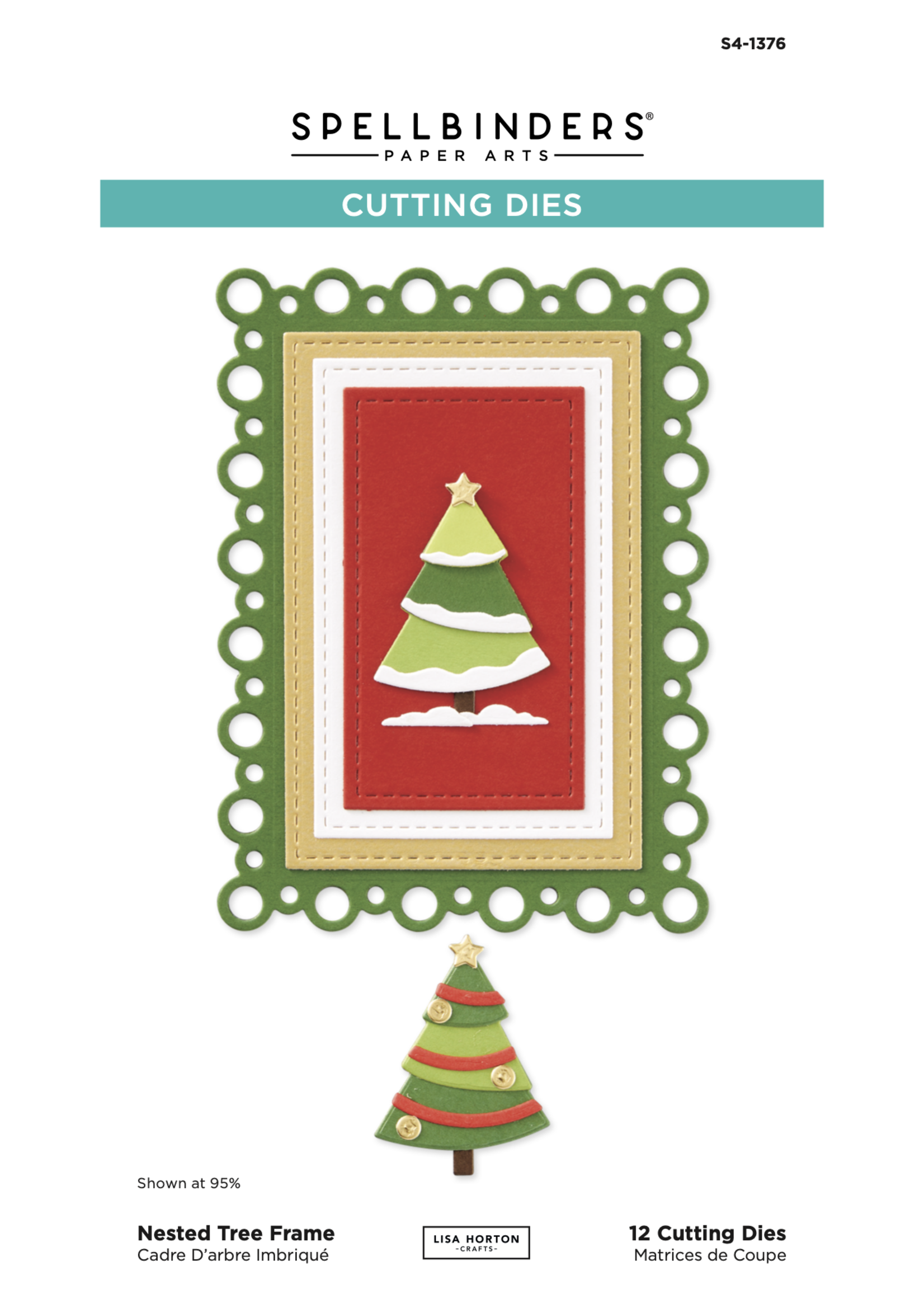 spellbinders Nested Tree Frame Etched Dies from the Essential Holiday Collection by Lisa Horton