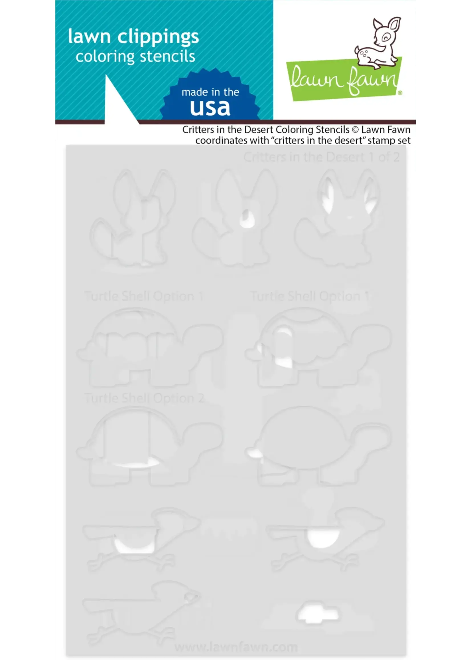 Lawn Fawn Critters in the Desert Coloring Stencil