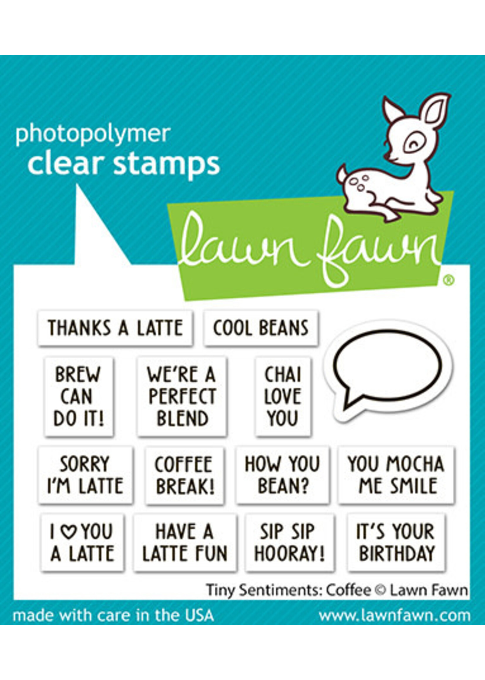 Lawn Fawn Tiny Sentiments: Coffee Stamp