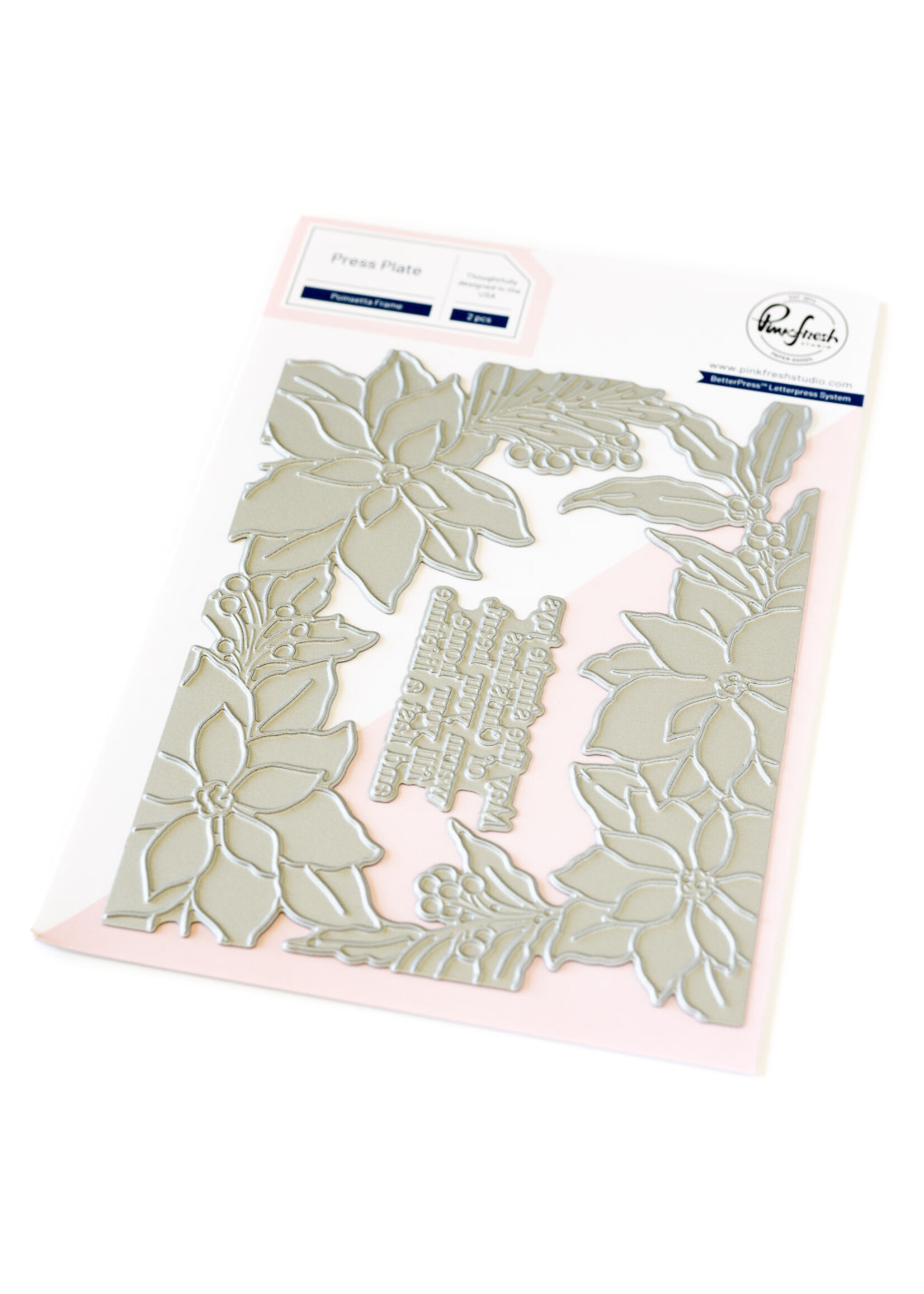 PinkFresh Studios Poinsettia Frame Pressplate
