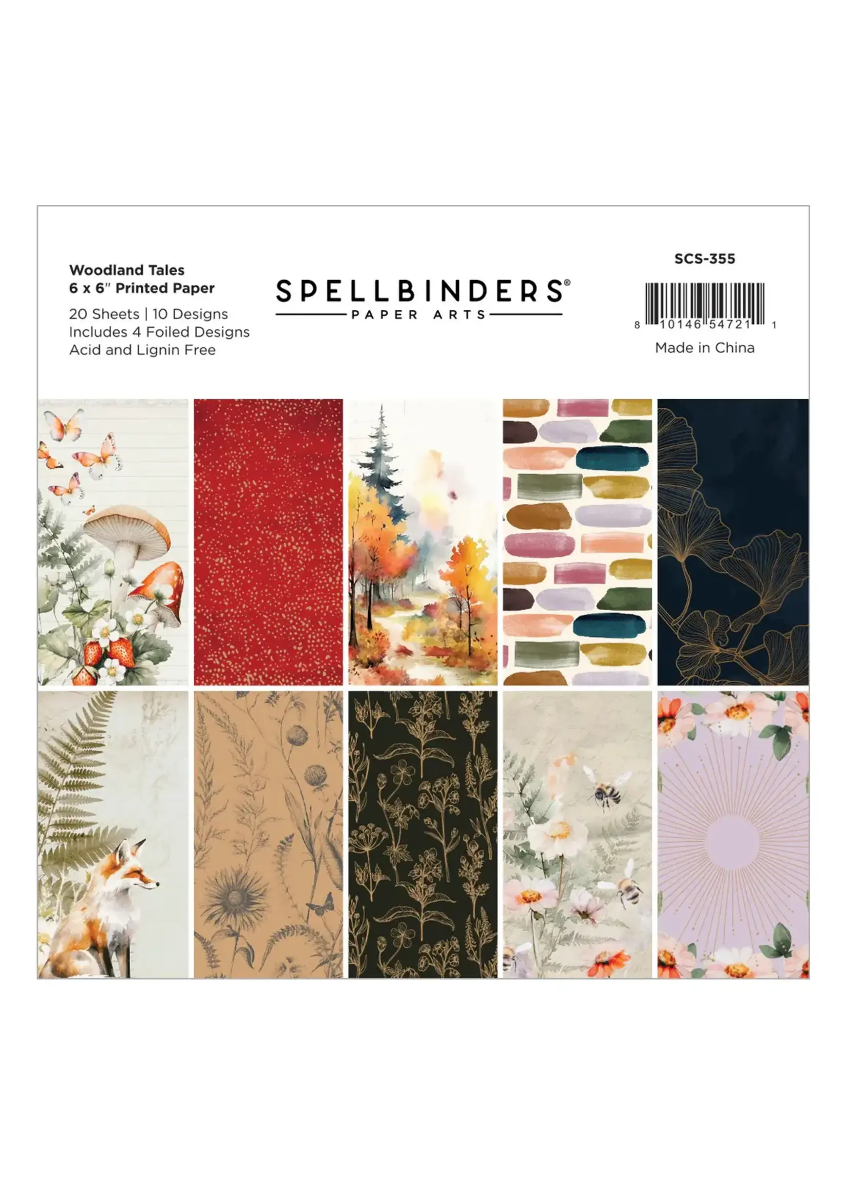 spellbinders Woodland Tales Printed 6x6 Paper Pack