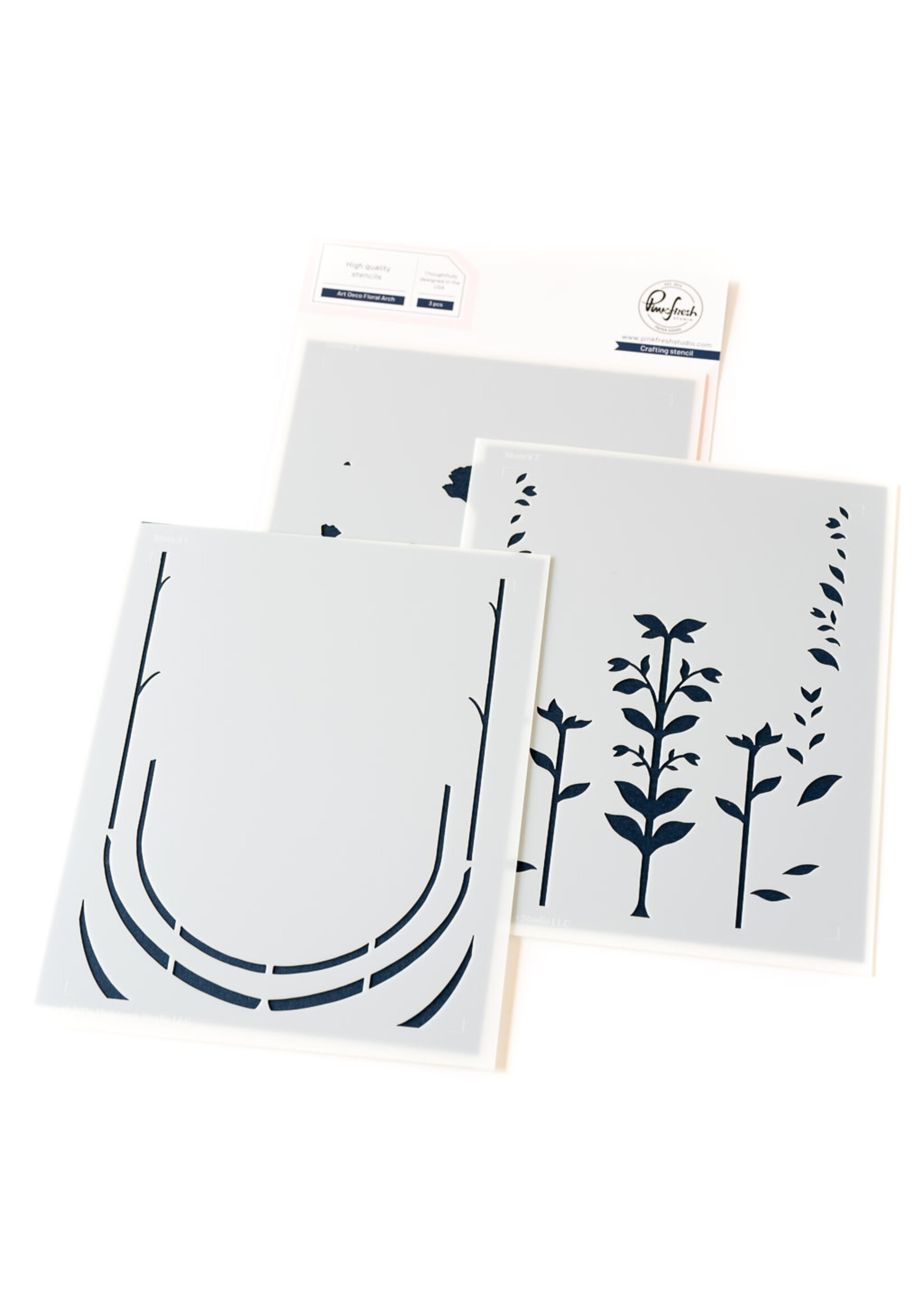 PinkFresh Studios Art Deco Floral Arch Stencil