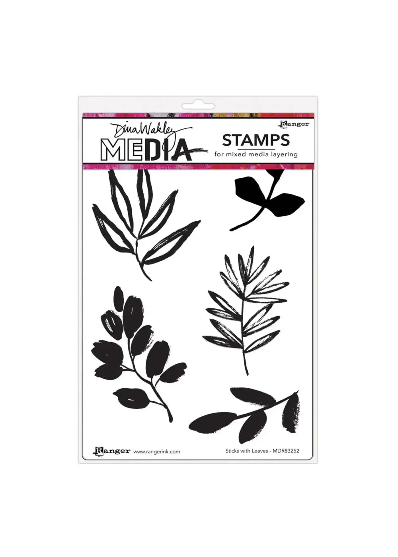 RANGER Dina Wakley Media Sticks with Leaves Stamp