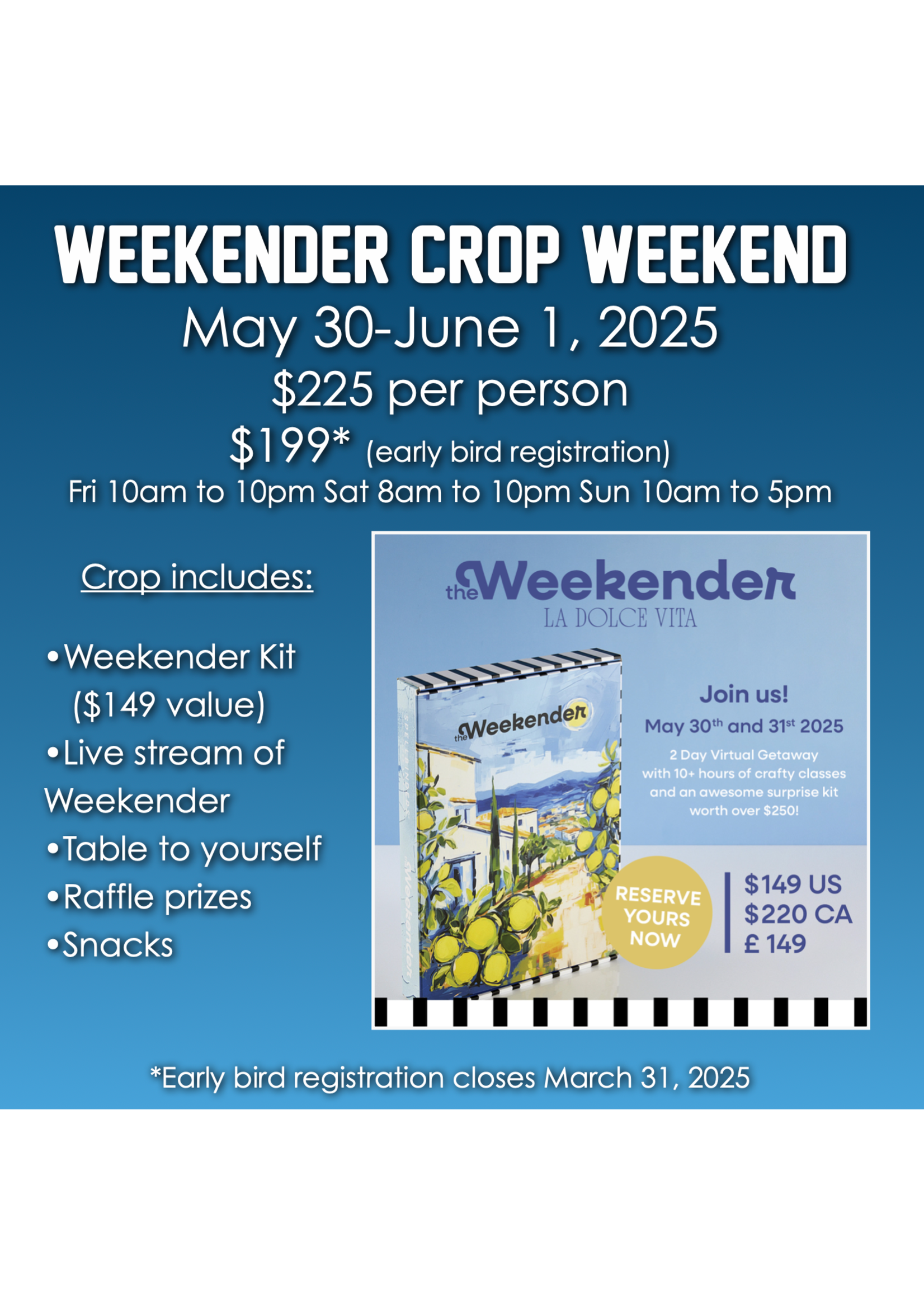 spellbinders The Weekender 2025 In Store Crop Weekend