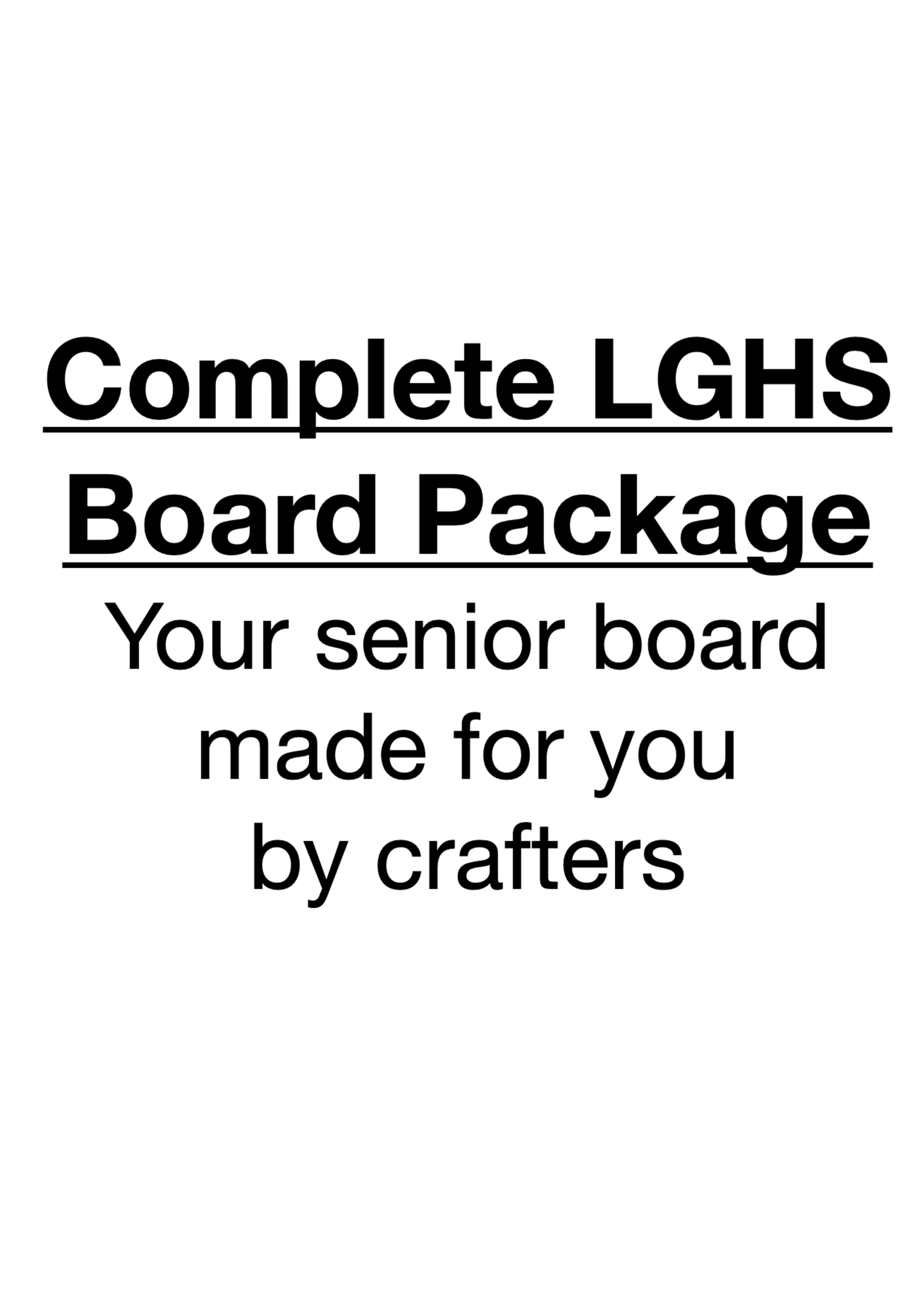 Creative Escape PRE-ORDER 2025 LGHS Complete Board Program