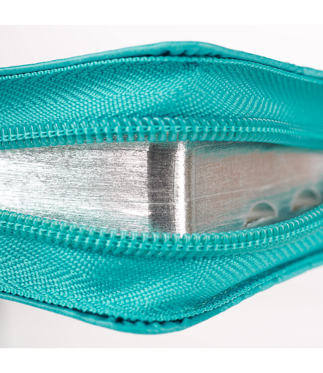 Turquoise Faux Leather Zippered KJV Deluxe Gift Bible with Thumb Index