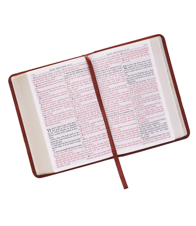 Brown Faux Leather Large Print Compact King James Version Bible