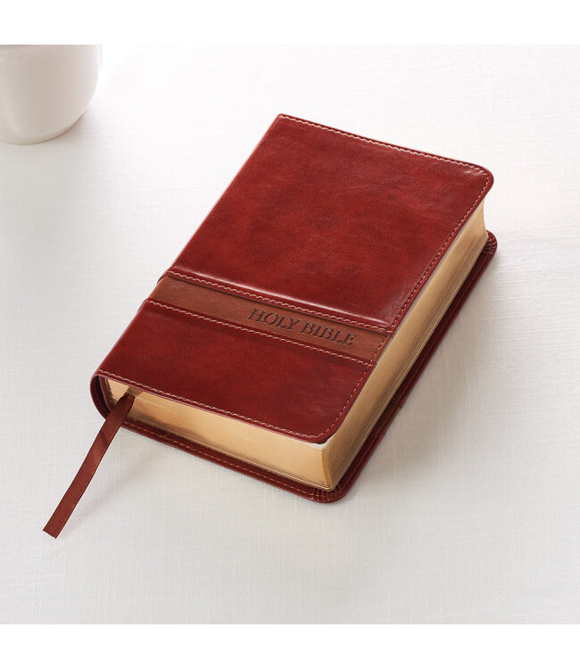 Brown Faux Leather Large Print Compact King James Version Bible
