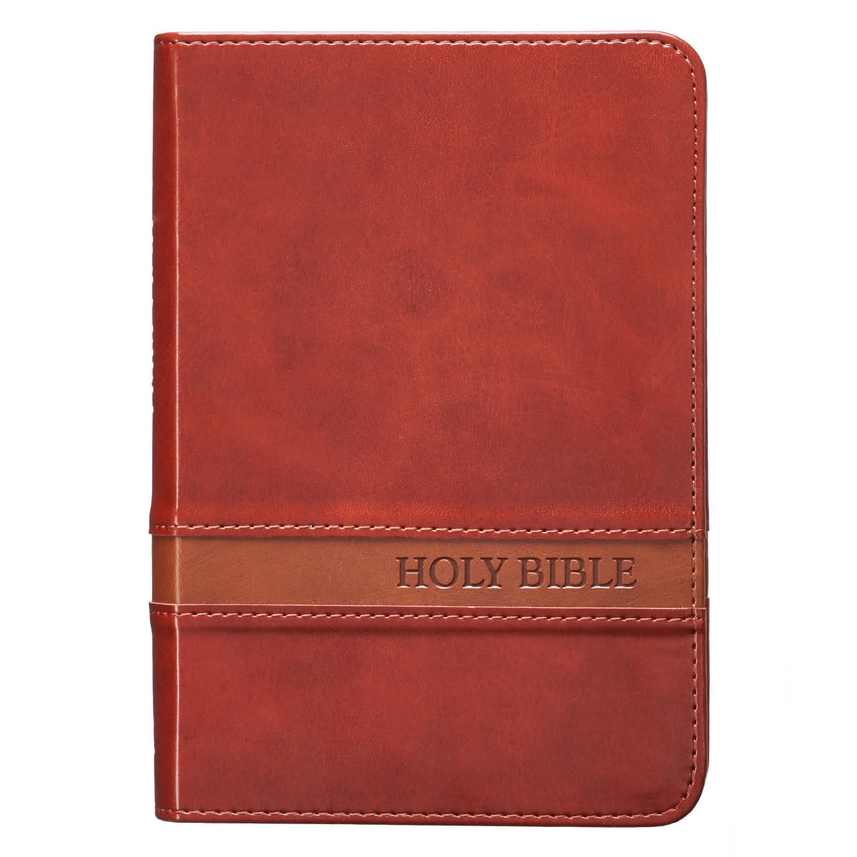 Brown Faux Leather Large Print Compact King James Version Bible - 天道北美 ...