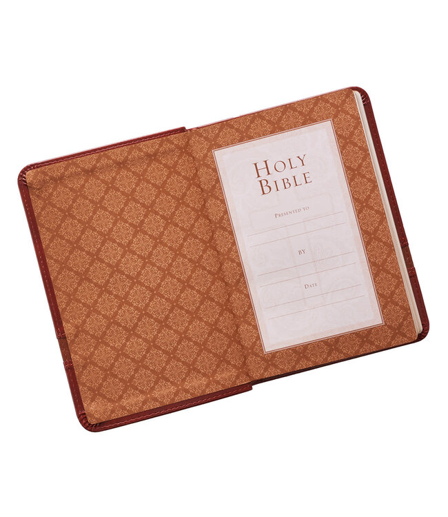Brown Faux Leather Large Print Compact King James Version Bible