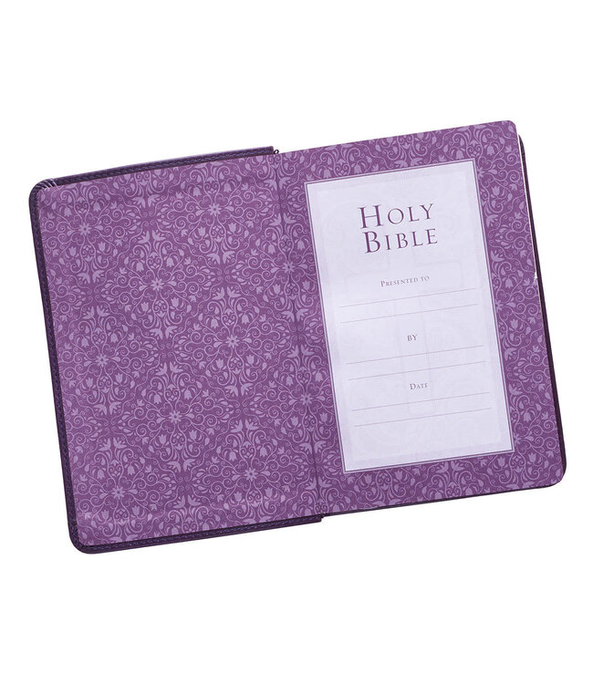 Purple Faux Leather Large Print Compact King James Version Bible