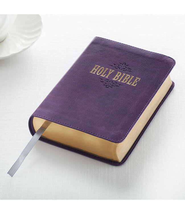 Purple Faux Leather Large Print Compact King James Version Bible