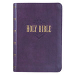 Christian Art Gifts Purple Faux Leather Large Print Compact King James Version Bible