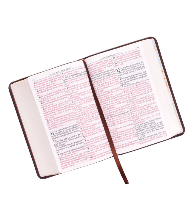 Dark Brown Faux Leather Large Print Compact King James Version Bible