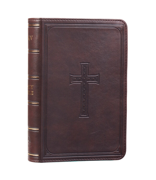 Dark Brown Faux Leather Large Print Compact King James Version Bible