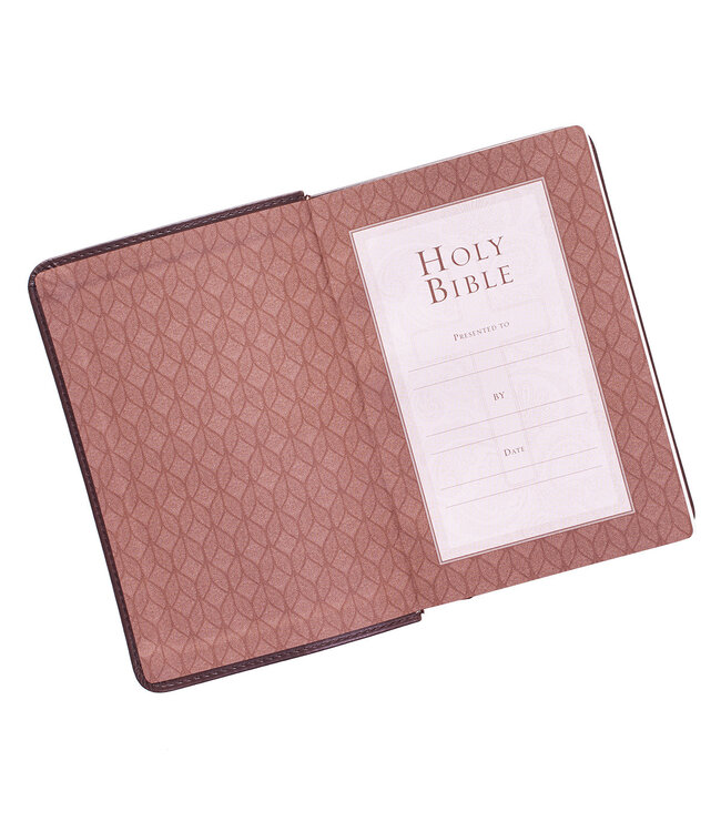Dark Brown Faux Leather Large Print Compact King James Version Bible