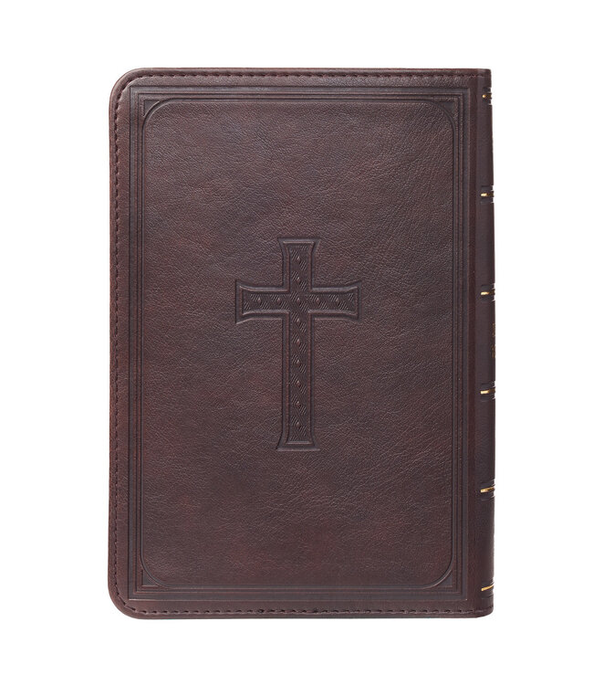 Dark Brown Faux Leather Large Print Compact King James Version Bible