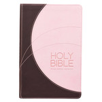 Christian Art Gifts Brown and Pink Faux Leather King James Version Deluxe Gift Bible