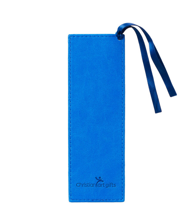 Trust In The LORD - Blue Faux Leather Bookmark - Proverbs 3:5-6