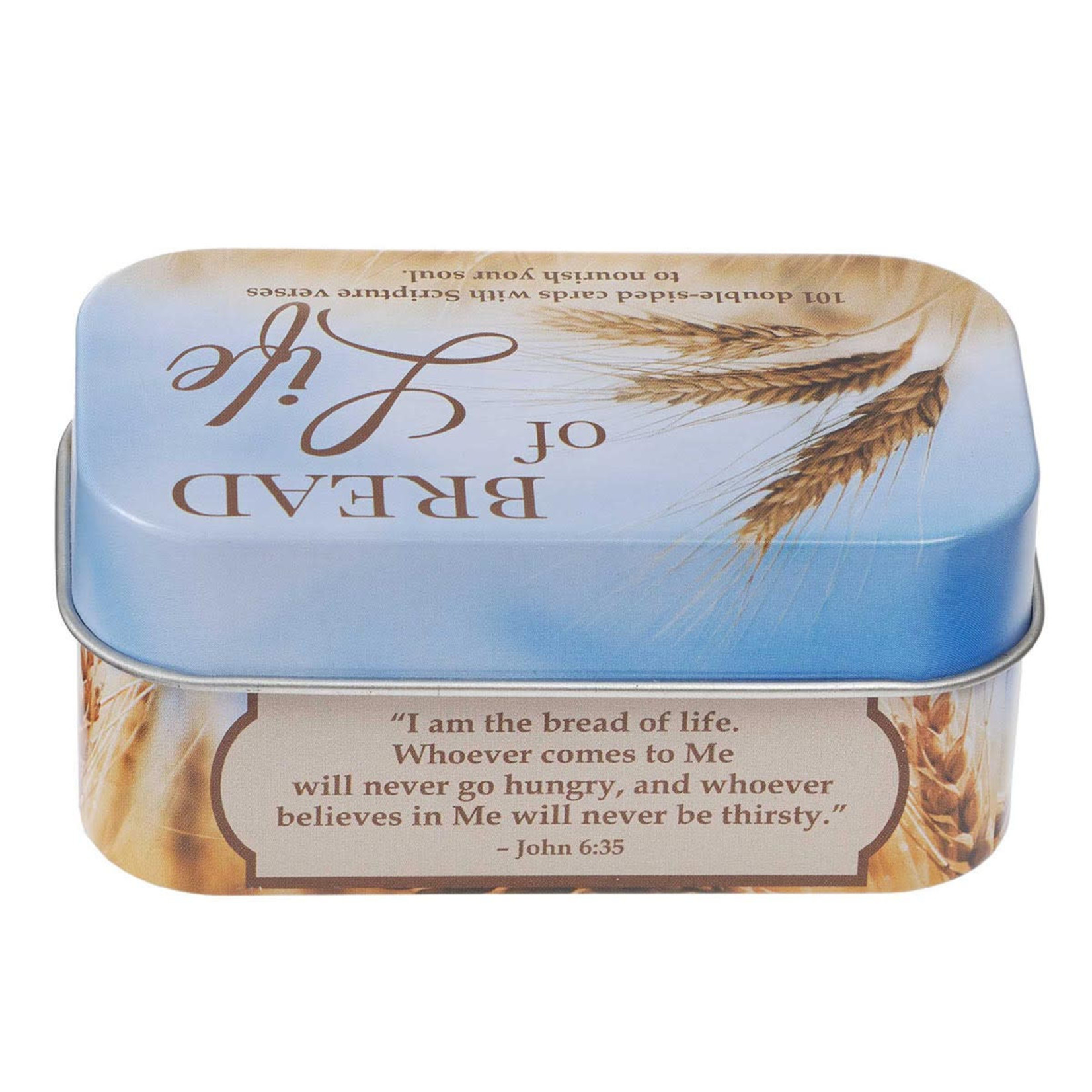 Christian Art Gifts 101 Promise Cards in Tin Bread of Life