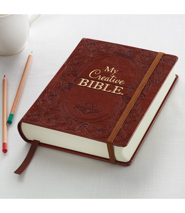 Brown Faux Leather Hardcover My Creative Bible - KJV Journaling Bible