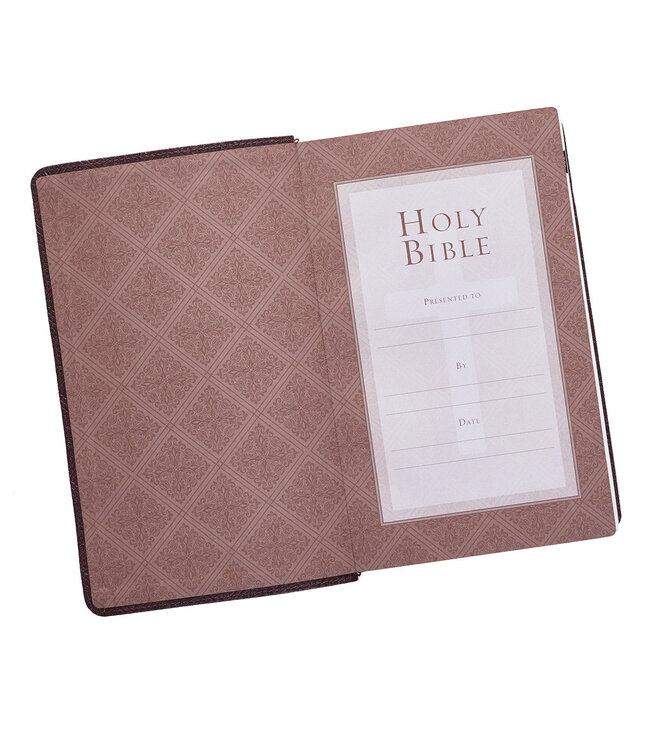 Dark Brown Faux Leather Giant Print King James Version Bible with Thumb Index