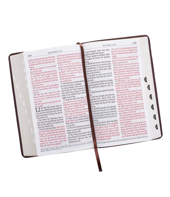 Dark Brown Faux Leather Giant Print King James Version Bible with Thumb Index