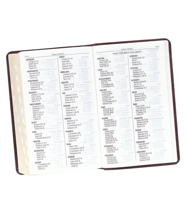 Dark Brown Faux Leather Giant Print King James Version Bible with Thumb Index