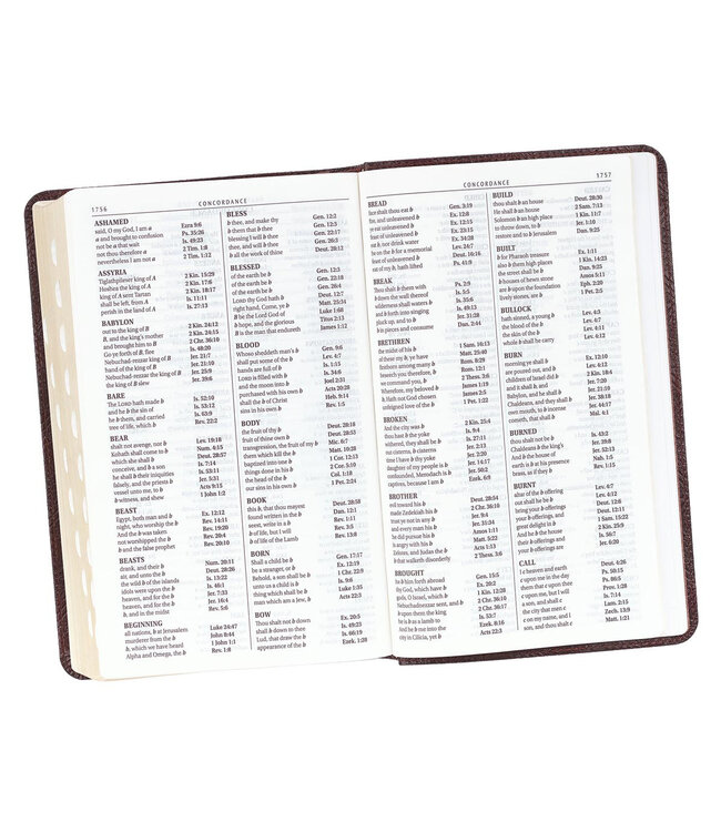 Dark Brown Faux Leather Giant Print King James Version Bible with Thumb Index