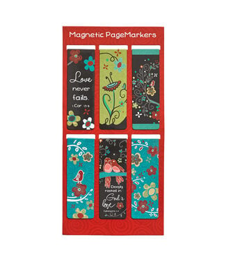 Christian Art Gifts Love Never Fails - Magnetic Bookmarks Set