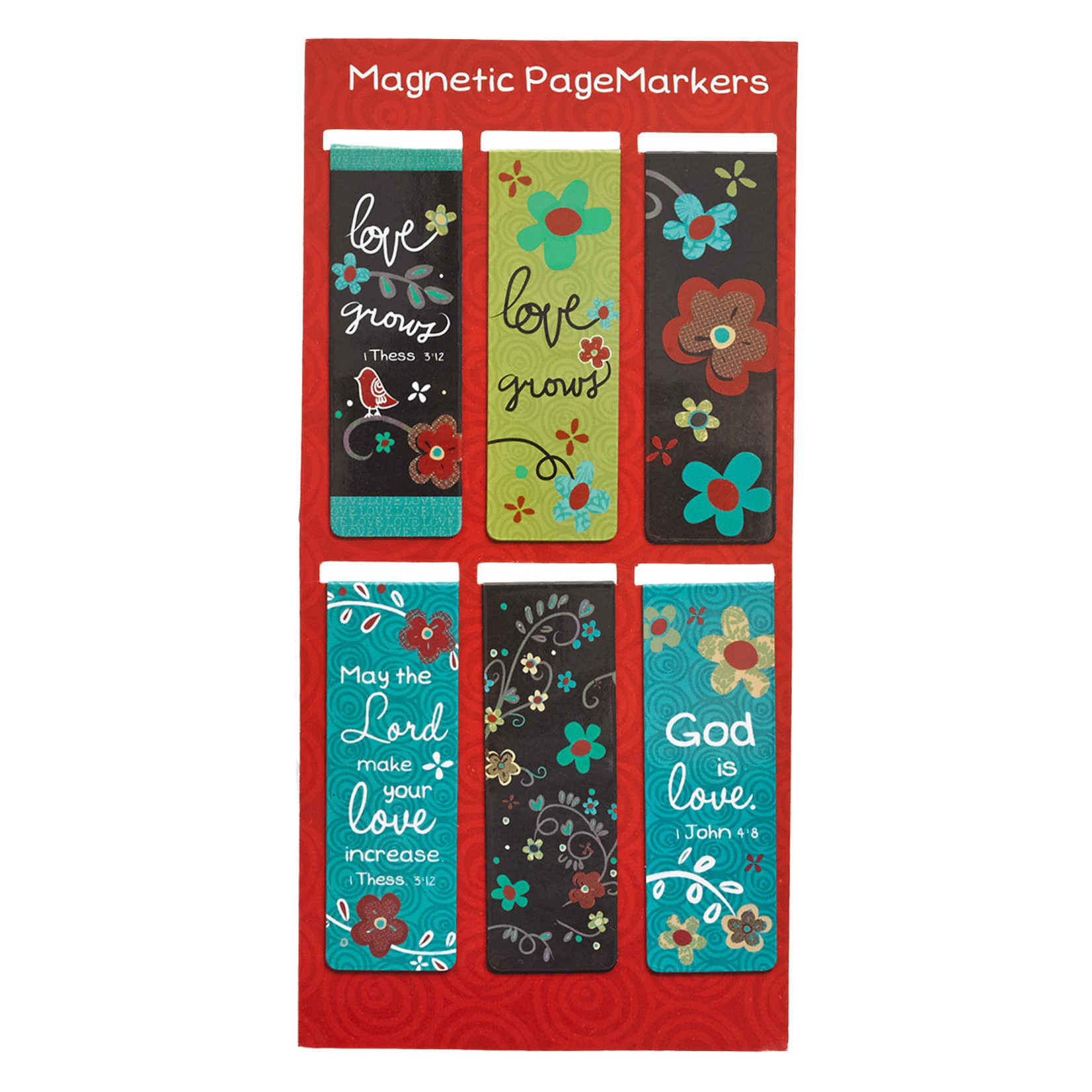 Christian Art Gifts Love Never Fails - Magnetic Bookmarks Set