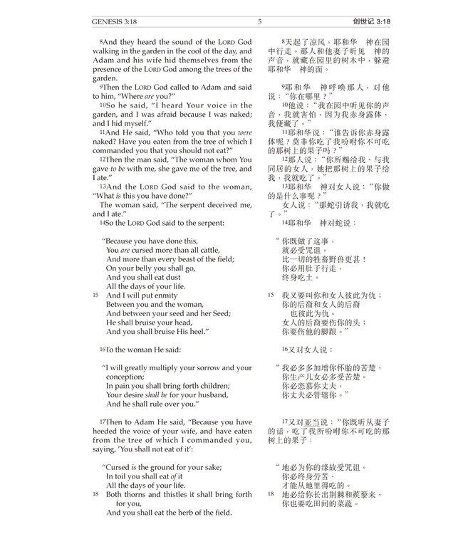 圣经．和合本／新英皇钦定本．中英對照．黑色硬面．白边 Holy Bible - CUV / NKJV - Chinese / English (Black Hardcover White Edge) Simplified Chinese