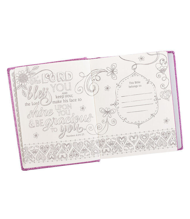 Purple Glitter My Creative Bible for Girls - ESV Journaling Bible