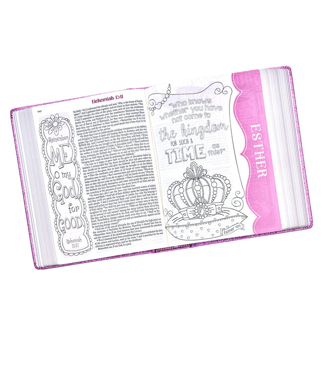 Purple Glitter My Creative Bible for Girls - ESV Journaling Bible