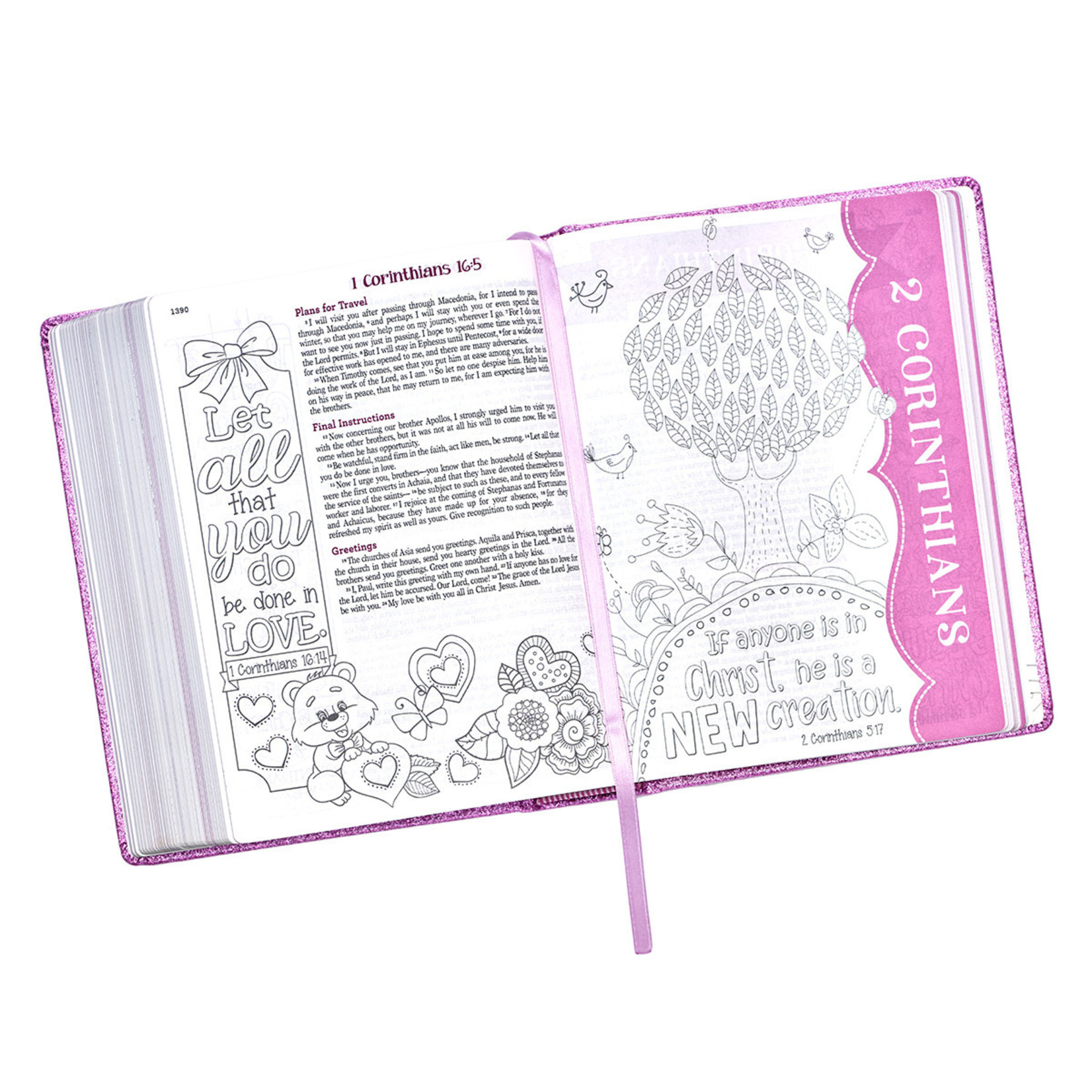 Christian Art Gifts Purple Glitter My Creative Bible for Girls - ESV Journaling Bible