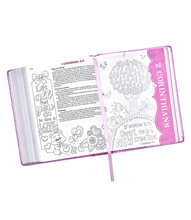 Purple Glitter My Creative Bible for Girls - ESV Journaling Bible