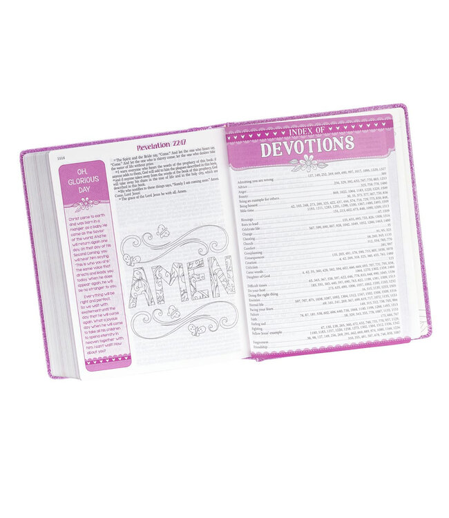 Purple Glitter My Creative Bible for Girls - ESV Journaling Bible