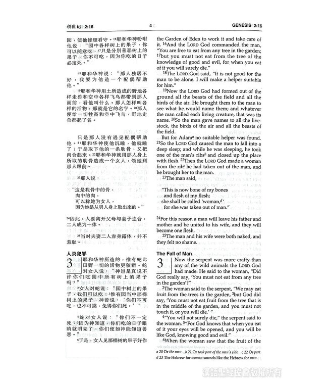 中英圣经和合本．袖珍本．黑色仿皮面．金边．拉链 Union Version / NIV (Black Leather Zipper Gilt Edge)