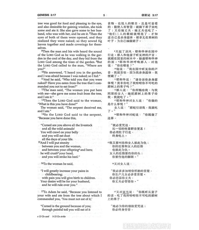 中英圣经和合本．袖珍本．黑色仿皮面．金边．拉链 Union Version / NIV (Black Leather Zipper Gilt Edge)