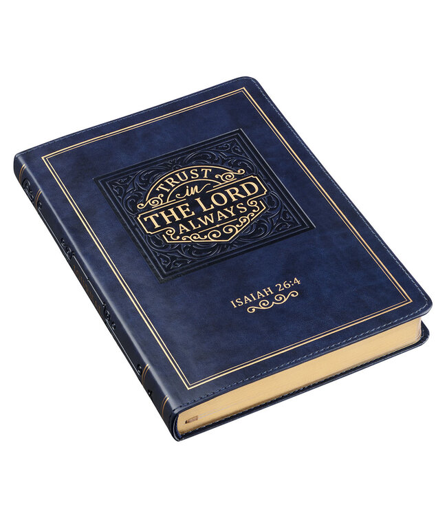 Trust in the LORD - Navy Faux Leather Classic Journal - Isaiah 26:4