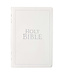 Christian Art Gifts White Faux Leather Large Print Thinline KJV Bible with Thumb Index