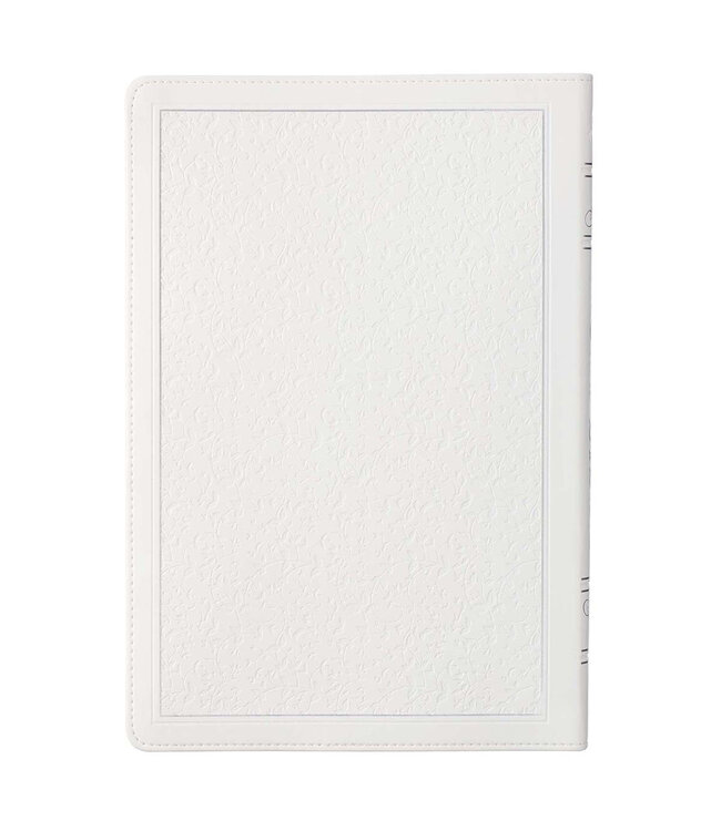 White Faux Leather Large Print Thinline KJV Bible with Thumb Index