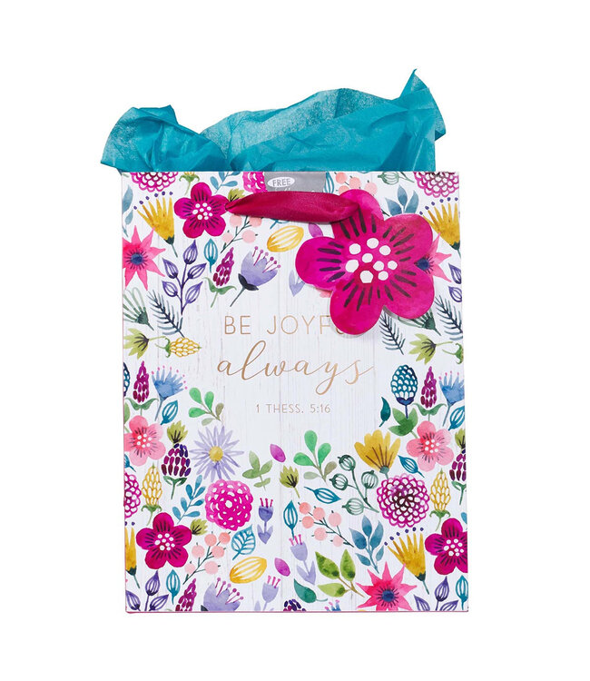 Be Joyful Always - Multicolored Medium Gift Bag with Tissue Paper - 1 Thessalonians 5:16