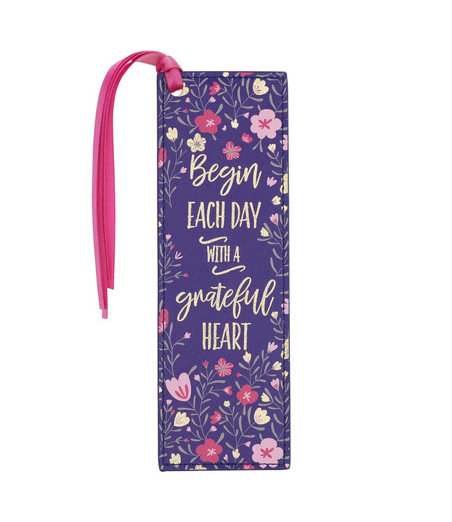 Grateful Heart - Faux Leather Bookmark