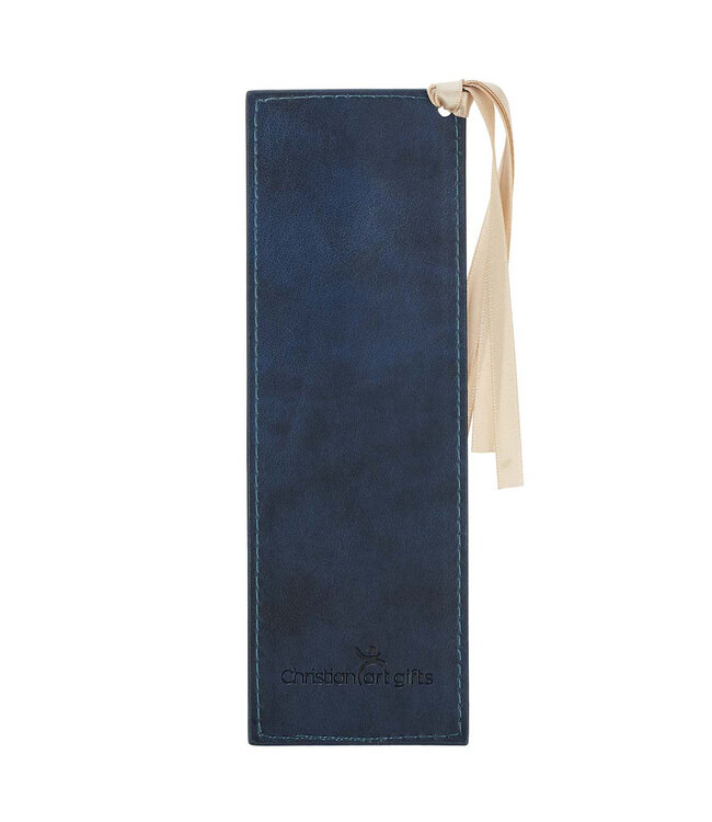 Trust In The LORD Always - Navy Faux Leather Bookmark - Isaiah 24:6