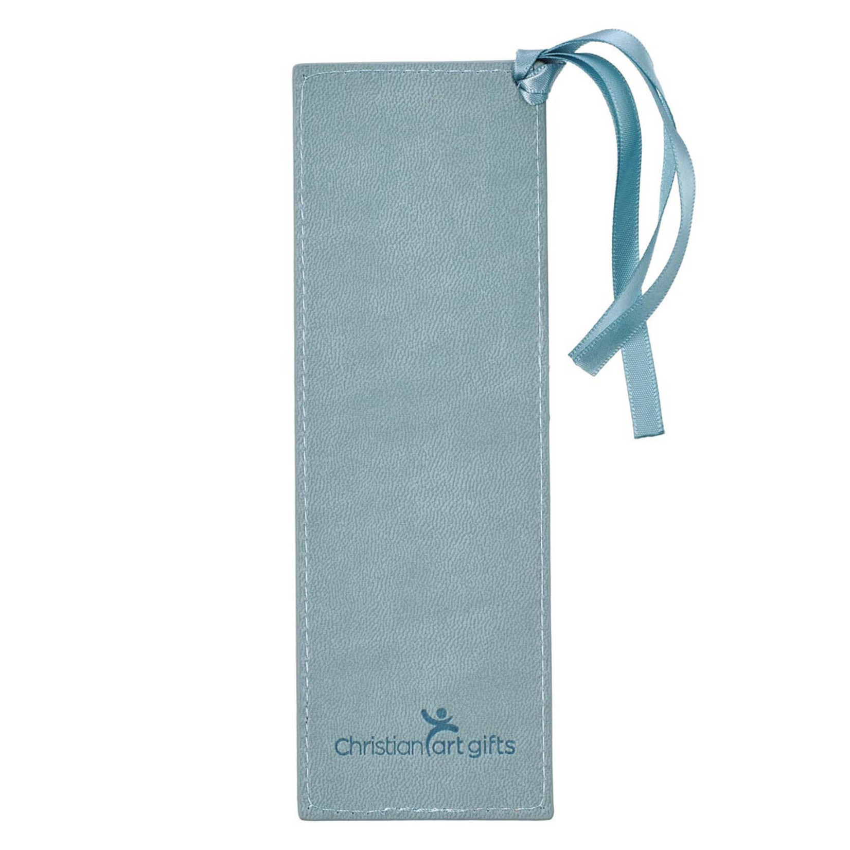 Christian Art Gifts Hope & a Future - Powder Blue Faux Leather Bookmark - Jeremiah 29:11